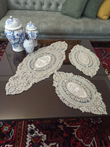 ست رومیزی ۵ تکه کارشده دستدوز